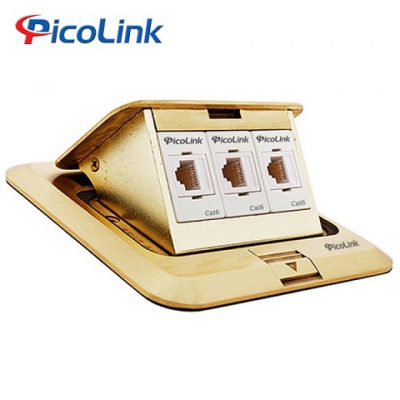 Ổ cắm âm sàn 3 ổ Mạng RJ45 Cat6, PicoLink PL-020