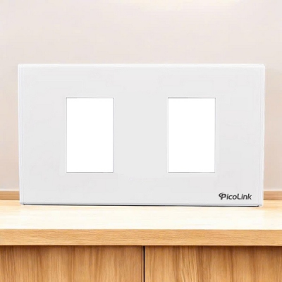 Mặt ổ cắm 2 cổng hình chữ nhật, Picolink PL-M191-02
