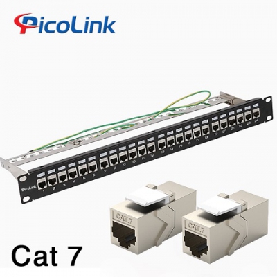 Thanh đấu nối Patch Panel 24 cổng Cat7 FTP 1U PicoLink PL-F1U24P-C7