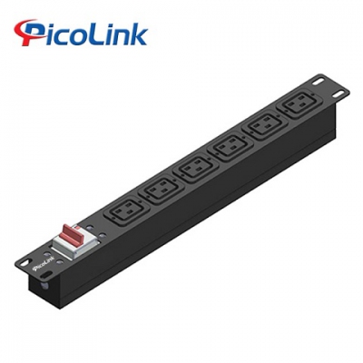 Thanh nguồn PDU 6 ổ cắm C19, tích hợp MCB 2P 32A Picolink PL-PDU6MBC19